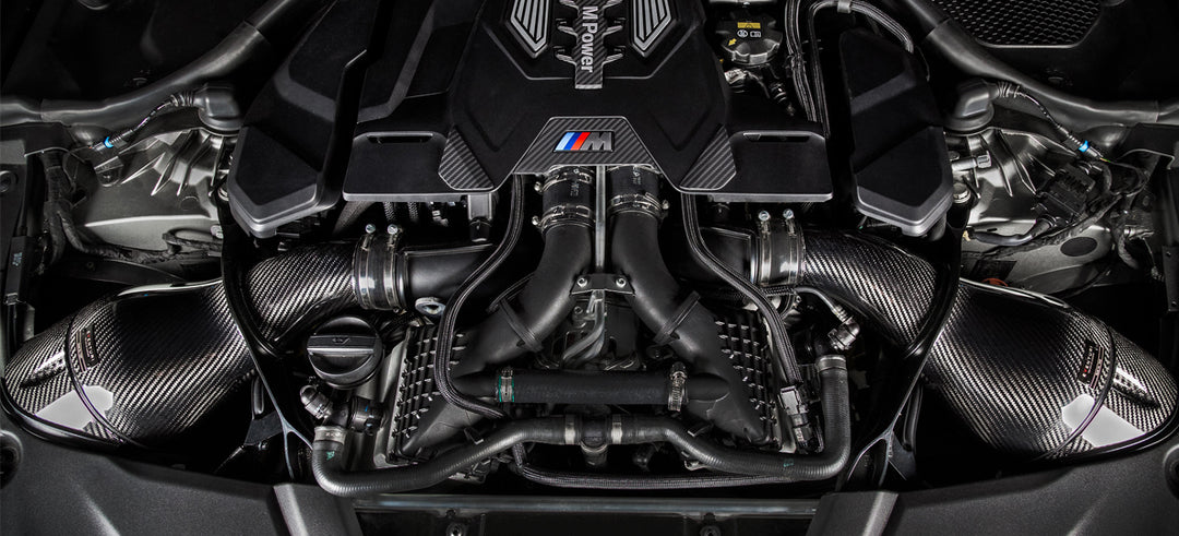 BMW F9X M5/M8 Black Carbon intake with shrouds