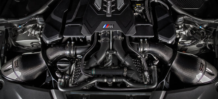 BMW F9X M5/M8 Black Carbon intake with shrouds