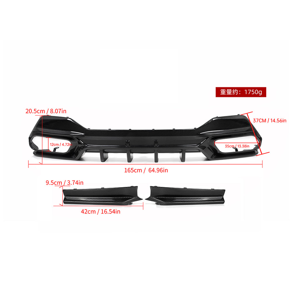 TOWMA. - SooQoo BMW 8 Serie G14 G15 Prepreg Carbon Fiber Rear Diffuser