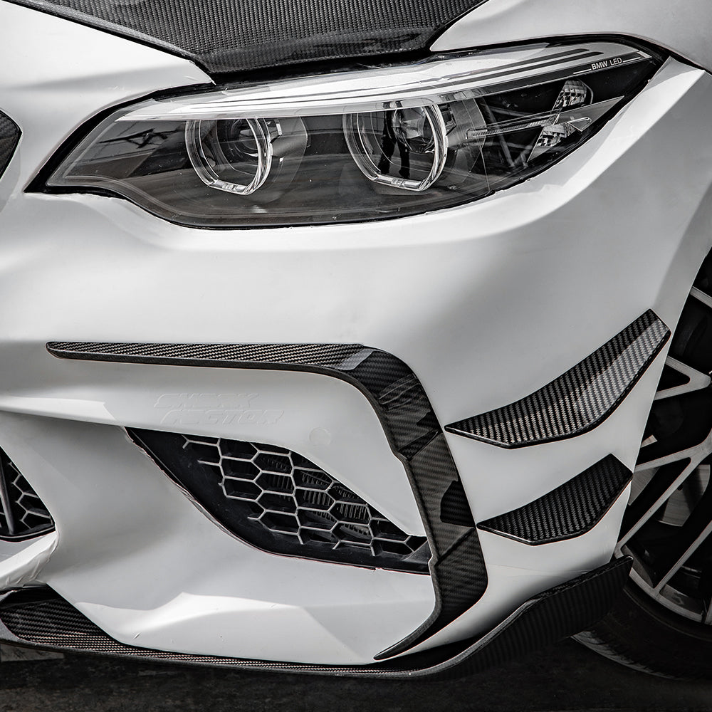 TOWMA. - SooQoo BMW M2 F87 LCI Prepreg Carbon Fiber Front Bumper Inserts