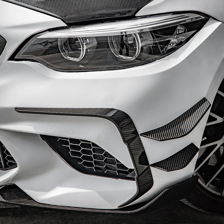 TOWMA. - SooQoo BMW M2 F87 LCI Prepreg Carbon Fiber Front Bumper Inserts
