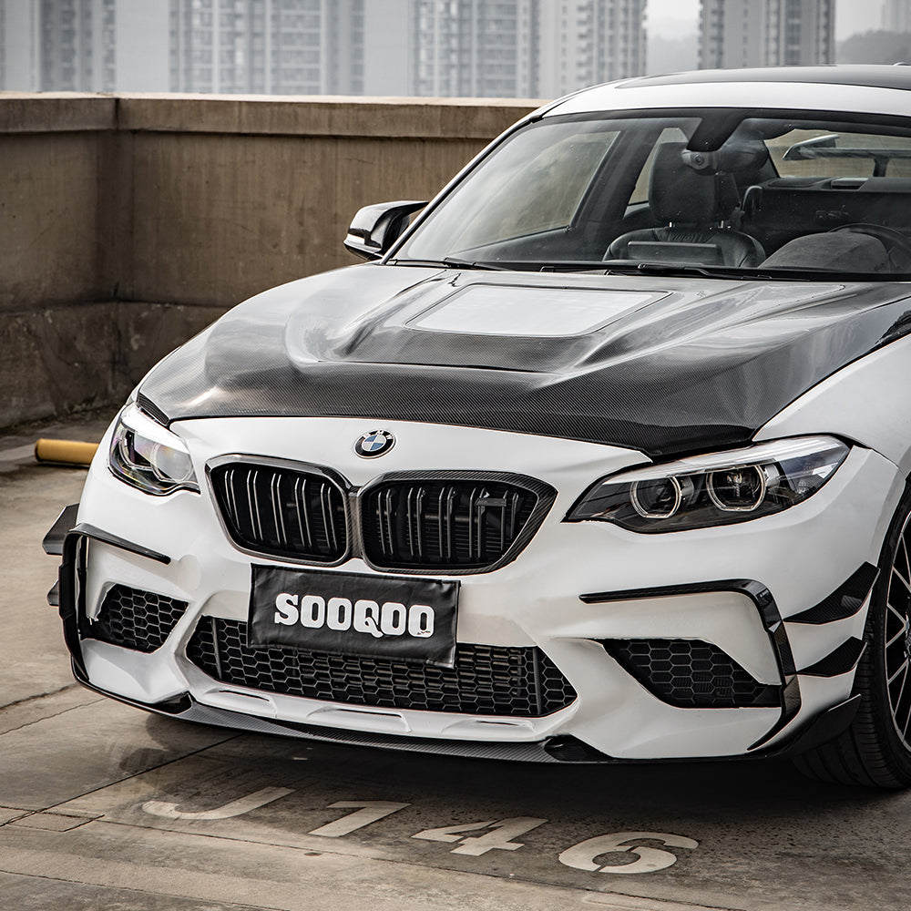 TOWMA. - SooQoo BMW M2 F87 LCI Prepreg Carbon Fiber Front Bumper Inserts