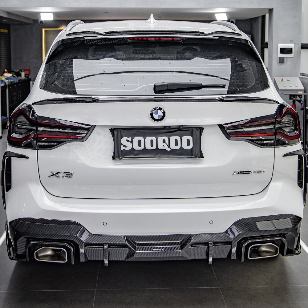TOWMA. - SooQoo BMW X3 G01 LCI Prepreg Carbon Fiber Rear Bumper Insert