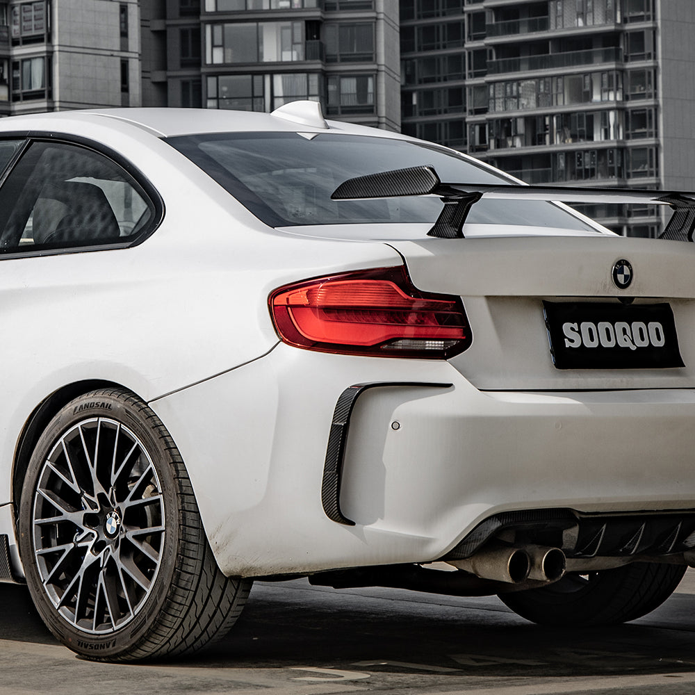 TOWMA. - SooQoo BMW M2 F87 Prepreg Carbon Fiber Rear Bumper Inserts