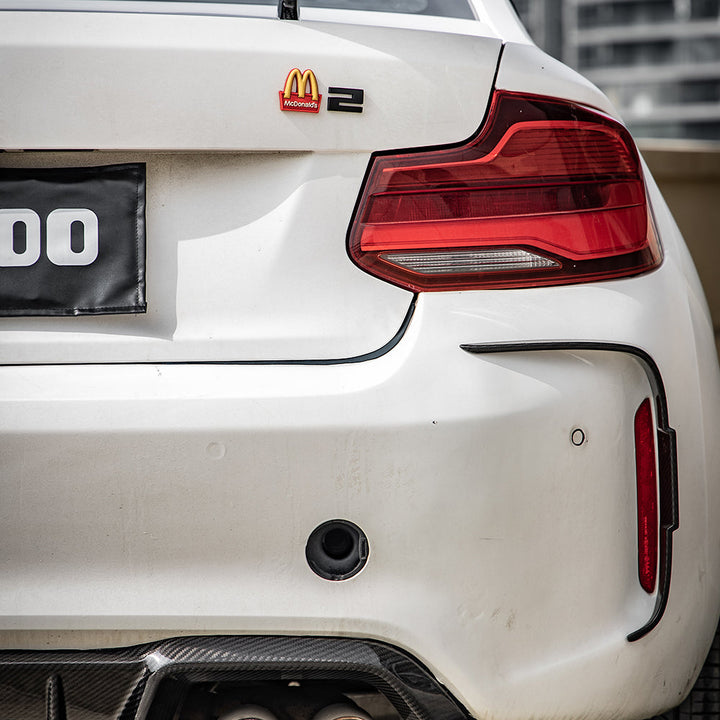 TOWMA. - SooQoo BMW M2 F87 Prepreg Carbon Fiber Rear Bumper Inserts