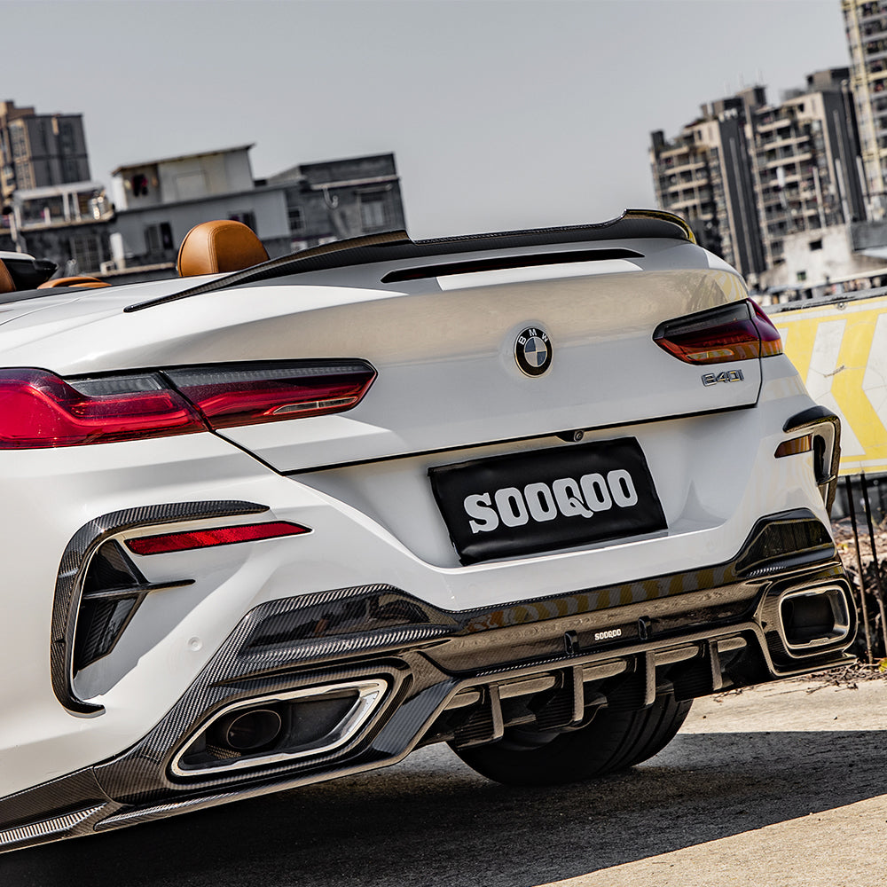 TOWMA. - SooQoo BMW 8 Serie G14 G15 G16 Prepreg Carbon Fiber Rear Bumper Inserts