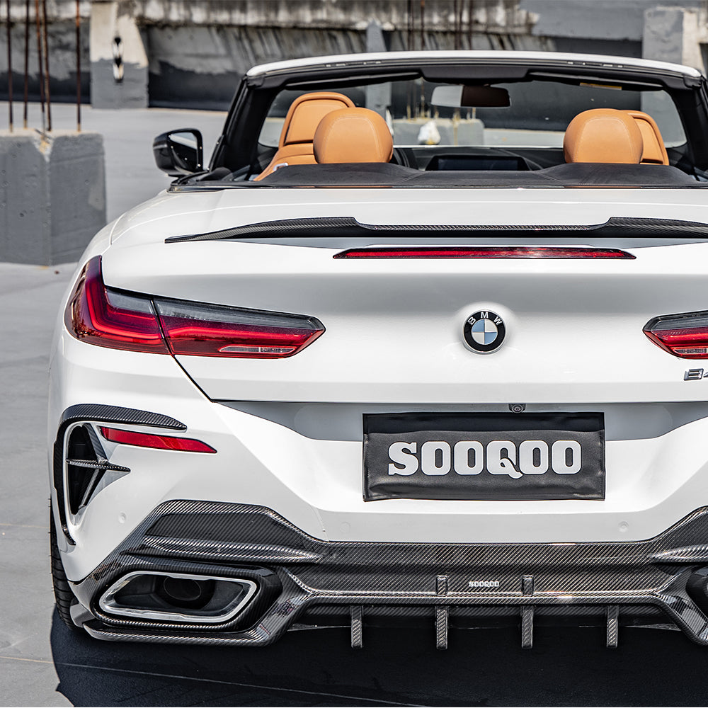 TOWMA. - SooQoo BMW 8 Serie G14 G15 G16 Prepreg Carbon Fiber Rear Bumper Inserts