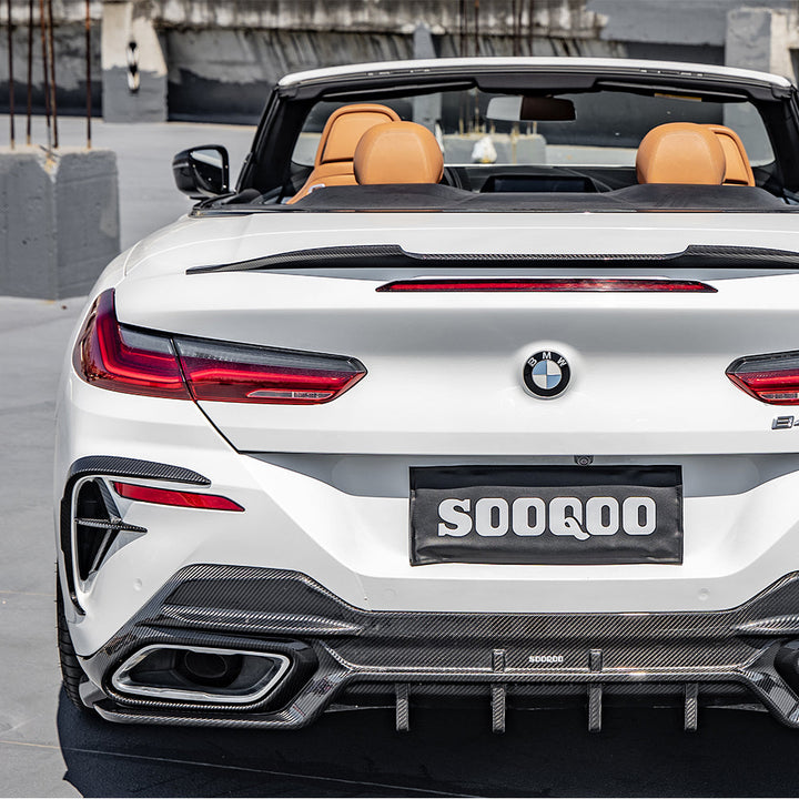 TOWMA. - SooQoo BMW 8 Serie G14 G15 G16 Prepreg Carbon Fiber Rear Bumper Inserts