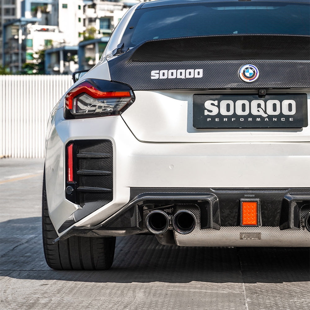 TOWMA. - SooQoo BMW M2 G87 V3 Prepreg Carbon Fiber Rear Diffuser