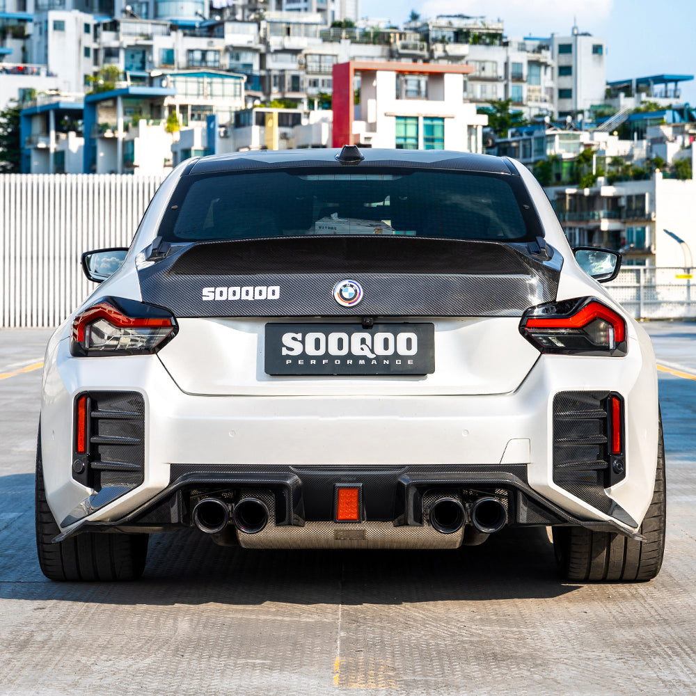 TOWMA. - SooQoo BMW M2 G87 V3 Prepreg Carbon Fiber Rear Diffuser