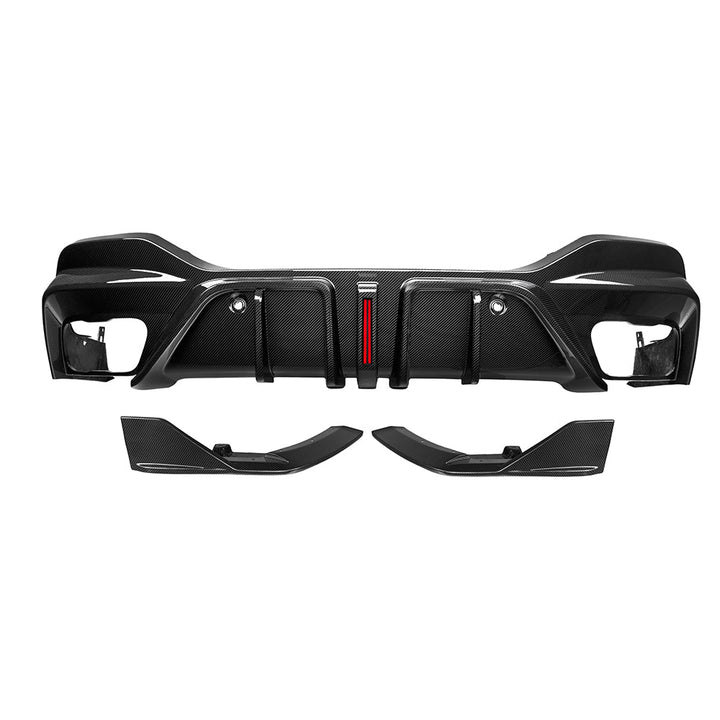 TOWMA. - SooQoo BMW X6 G06 Prepreg Carbon Fiber Rear Diffuser with Brake Light