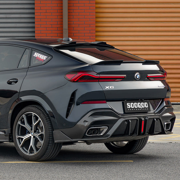 TOWMA. - SooQoo BMW X6 G06 Prepreg Carbon Fiber Rear Diffuser with Brake Light