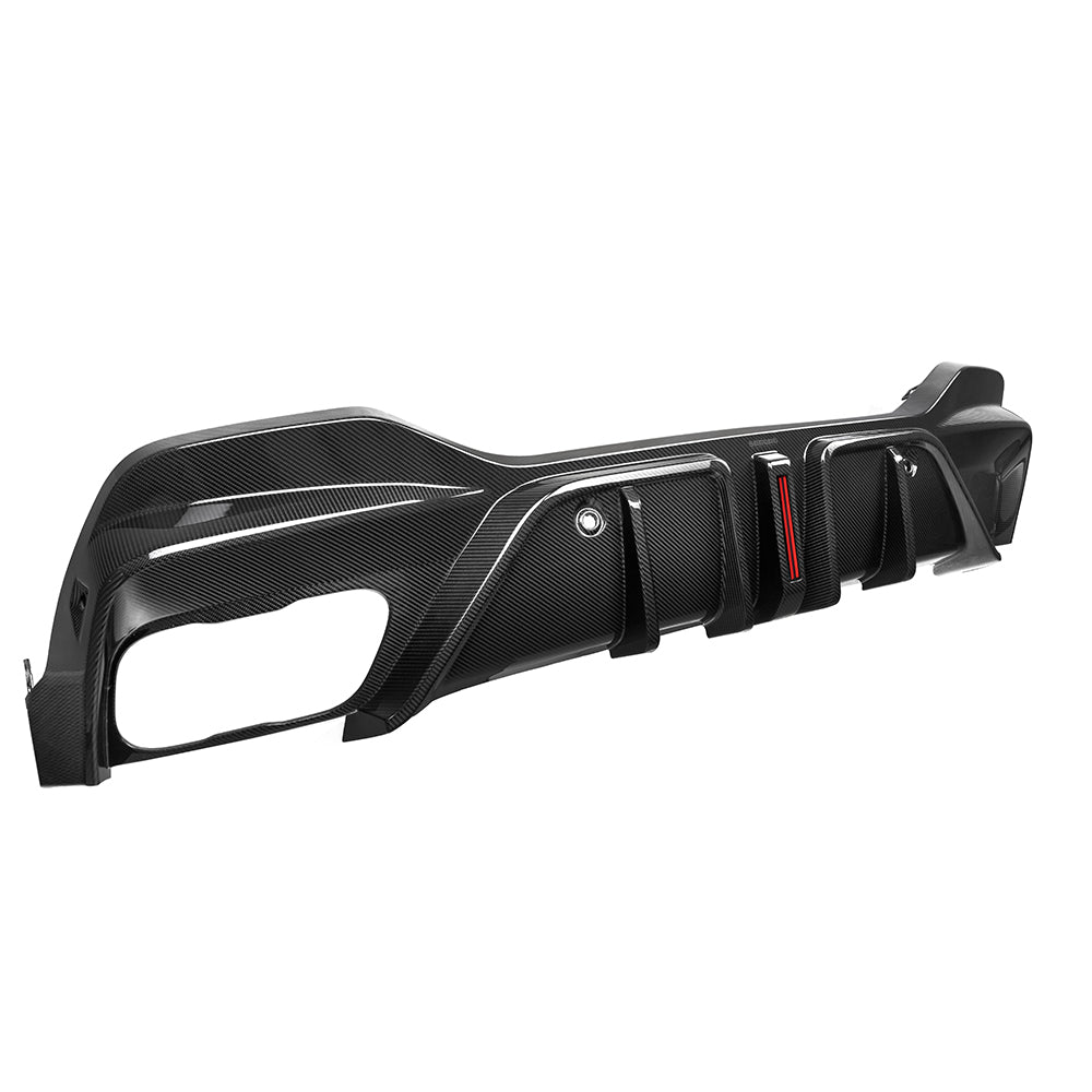 TOWMA. - SooQoo BMW X6 G06 Prepreg Carbon Fiber Rear Diffuser with Brake Light