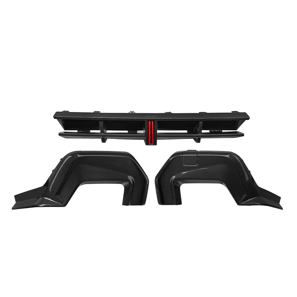 TOWMA. - SooQoo BMW 2 Serie F74 Prepreg Carbon Fiber Rear Diffuser With Brake Light