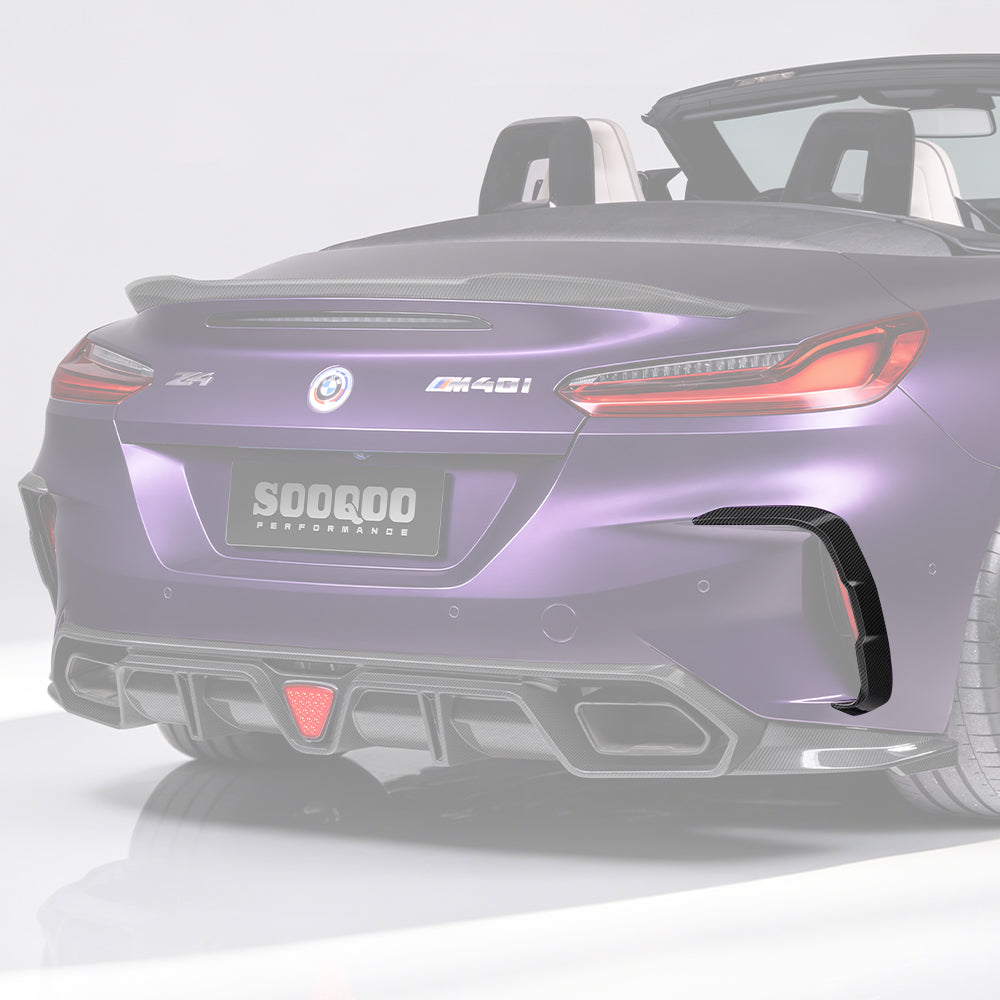 TOWMA. - SooQoo BMW Z4 G29 Prepreg Carbon Fiber Rear Bumper Inserts
