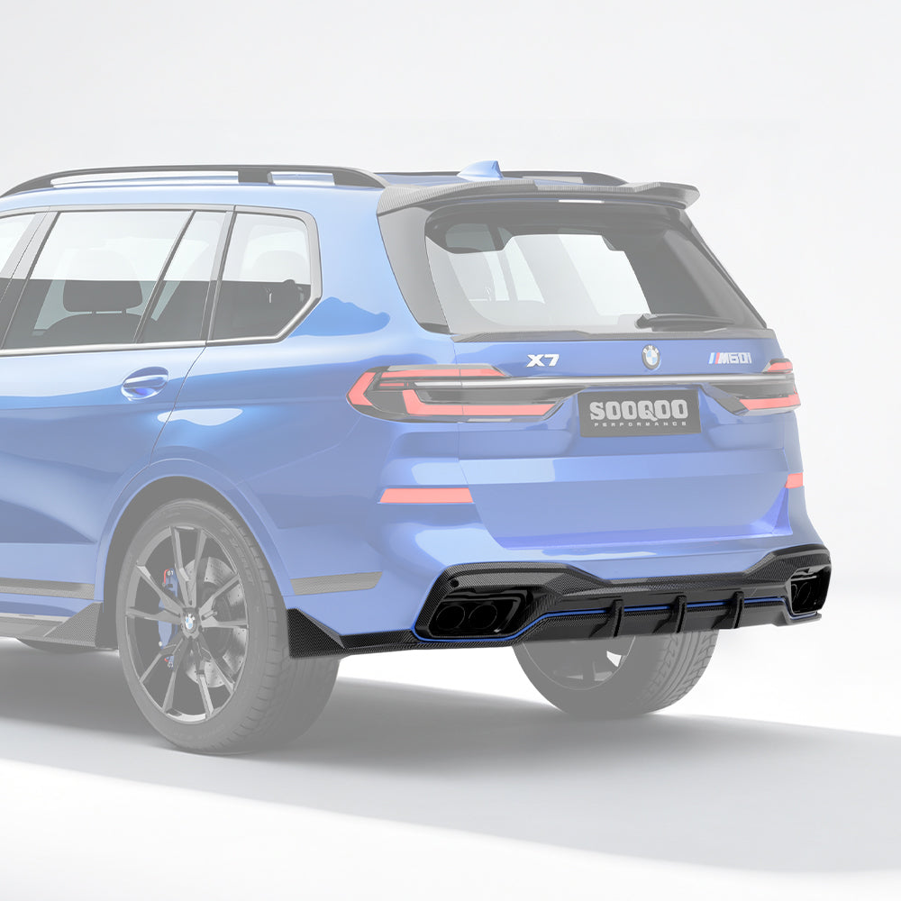 SOOQOO BMW X7 G07 prepreg carbon fiber rear diffuser